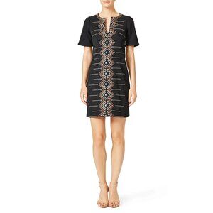 NEW $249 Nanette Lepore Outta sight shift Embroidered  Aztec Short Slv  Dress  4